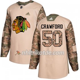 Chicago Blackhawks Trikot Corey Crawford 50 Adidas 2017-2018 Camo Veterans Day Practice Authentic - Herren